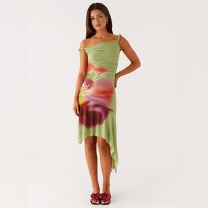 Peppermayo Huntah Midi Dress Green Tropical
